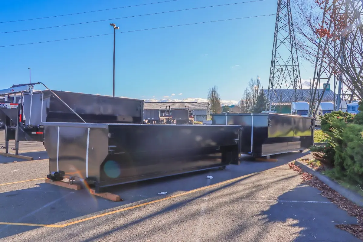 Roll-off dumpster ready for waste disposal at job site for 4 Yard Dumpster Rental in Middle Paxton
